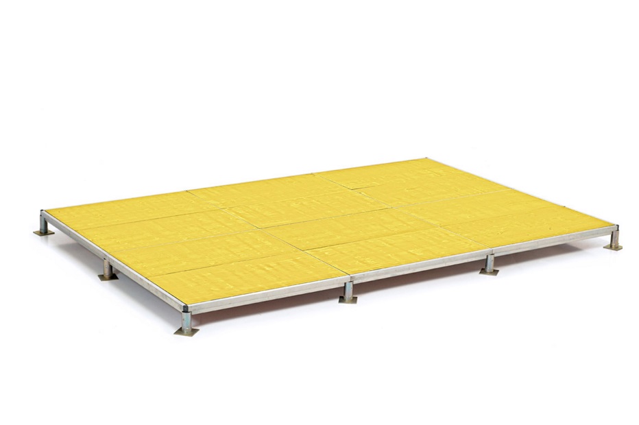 pedana modulare in legno, alluminio e regolabile